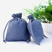 100 Blue Cotton Drawstring Jewelry Pouch, Custom Favor Bags, Coin Pouch - CraftJaipur
